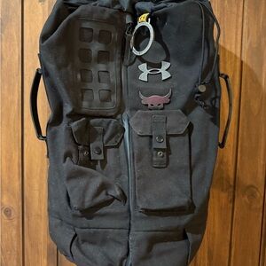 Under Armour Black Duffel Bag with Durable Design Project Rock